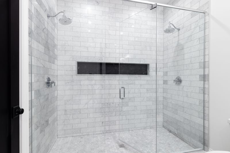 Shower with Recessed Shelves